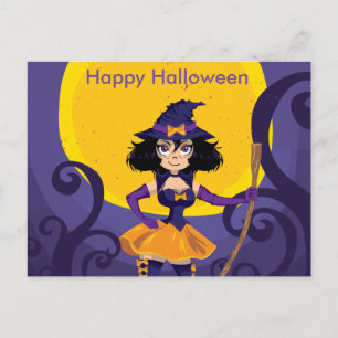 Cartão Postal Noite Assustadora do Halloween