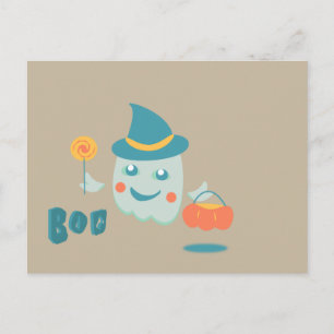 Cartão Postal Noite Assustadora do Halloween com Cartão-postal F