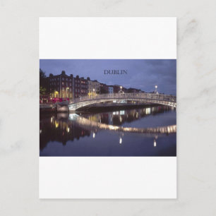 Cartão Postal Noite da Ponte de Dublin sobre a Irlanda (Rua.K)