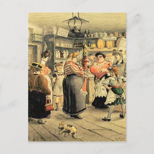 Cartão Postal Noite das senhoras no bar (Frente)