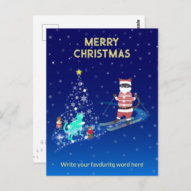 Cartão Postal Noite de Aquecimento Cardíaco dos papais noeis (Frente/Verso)