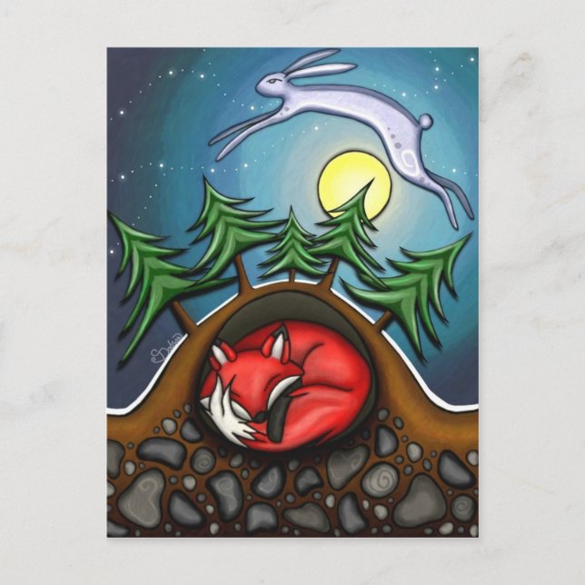 Cartão Postal Noite de inverno (Frente)