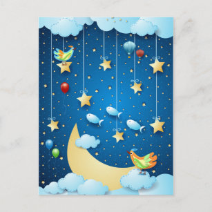 Cartão Postal Noite de luna grande