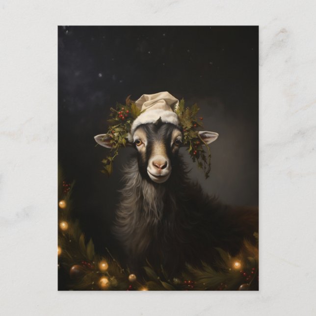 Cartão Postal Noite de Natal de Goat (Frente)