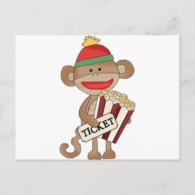 Cartão Postal Noite de Sock Monkey-Movie (Frente)