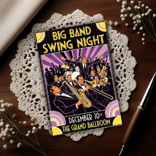 Cartão Postal Noite de Swing da Big Band do Grand Ballroom Vinta
