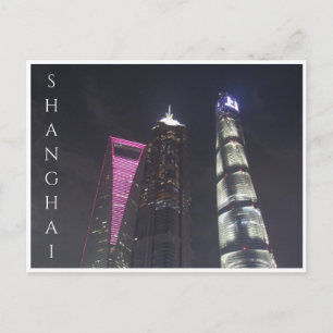 Cartão Postal noite do arranha-céu de shanghai