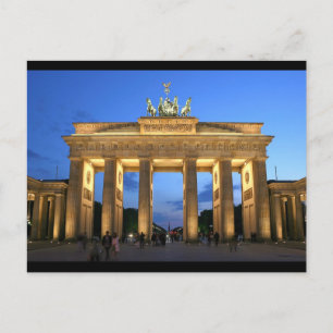 Cartão Postal noite do portão de brandenburg