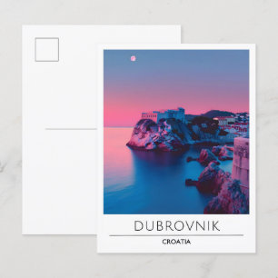 Cartão Postal Noite em Dubrovnik Croácia Viagem