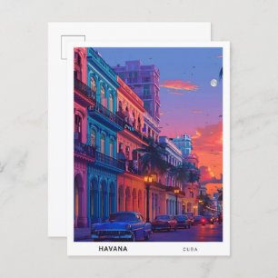 Cartão Postal Noite em Havana Cuba Viagem
