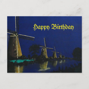 Cartão Postal Noite em Kinderdijk