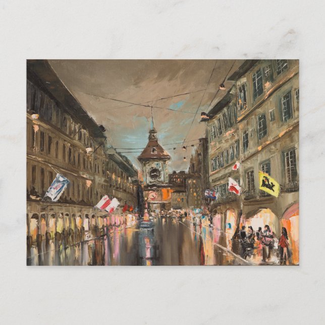 Cartão Postal Noite em Kramgasse (Frente)