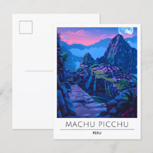 Cartão Postal Noite em Machu Picchu Peru Viagem