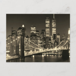 Cartão Postal Noite em Nova York em sépia