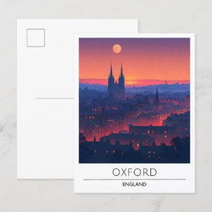 Cartão Postal Noite em Oxford England Viagem