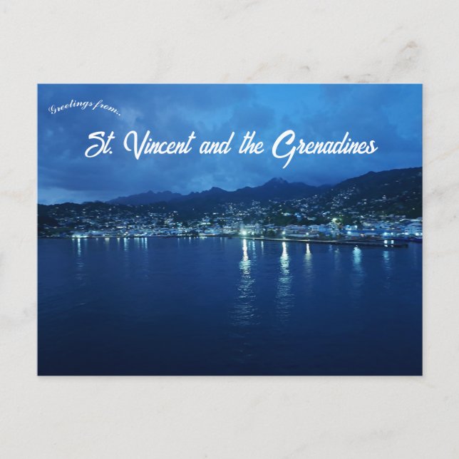 Cartão Postal Noite em São Vicente e Granadinas (Frente)
