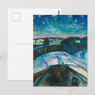 Cartão Postal Noite Estrelada Edvard Munch