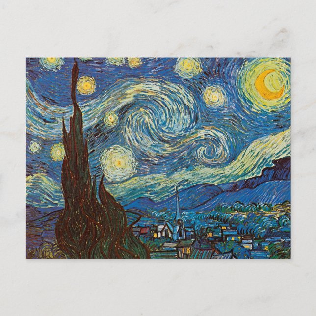 Cartão Postal Noite Estrelada por Vincent van Gogh (Frente)
