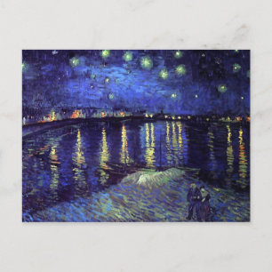 Cartão Postal noite estrelada sobre o rhone 1890