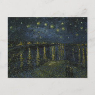 Cartão Postal Noite Estrelada sobre o Ródano, pintura a óleo Van