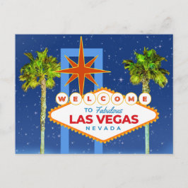 Cartão Postal Noite Mágica em Las Vegas Bem-vindo a Las Vegas