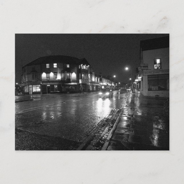 Cartão Postal Noite Molhada, Salisbury Road Cardiff (2) (Frente)