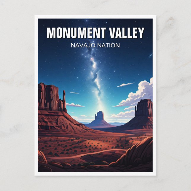 Cartão Postal Noite Monument Valley Navajo Souvenir (Frente)