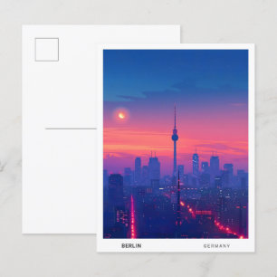 Cartão Postal Noite na Alemanha de Berlim Viagem
