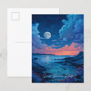 Cartão Postal Noite na barreira do Excelente Reef Austrália Viag