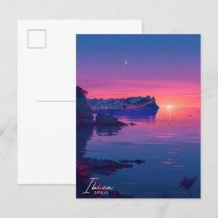 Cartão Postal Noite na Viagem de Espanha de Ibiza