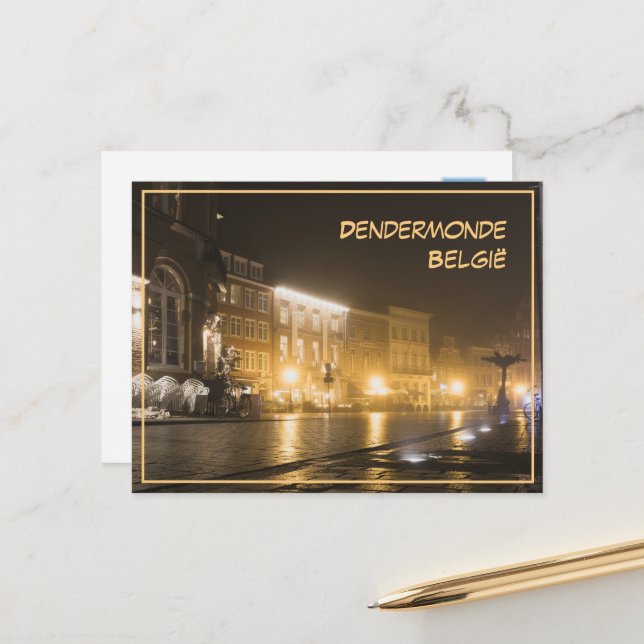 Cartão Postal Noite negra em Dendermonde, Bélgica (Frente/Verso In Situ)