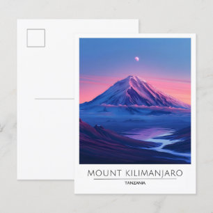 Cartão Postal Noite no Monte Kilimanjaro na Tanzânia Viagem