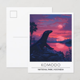 Cartão Postal Noite no Parque Nacional de Komodo Viagem na Indon