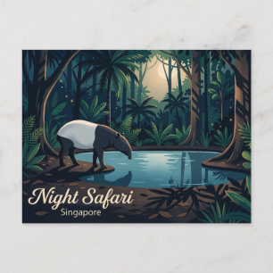 Cartão Postal Noite Safari, Mandai Singapura