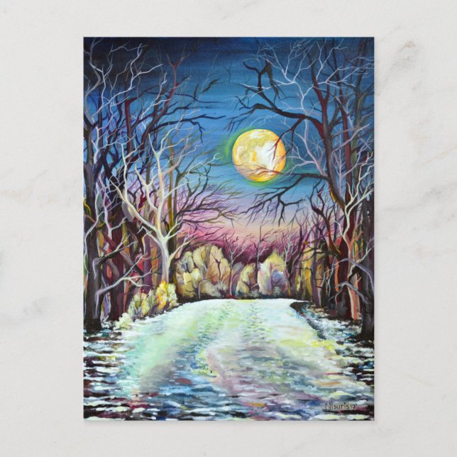 Cartão Postal Noite Silenciosa na Suecia (Frente)