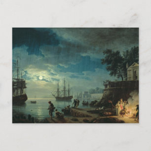 Cartão Postal Noite: Um porto no luar, 1748