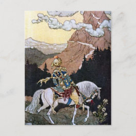 Cartão Postal Noites árabes Príncipe Cavaleiro no Cavalo Branco