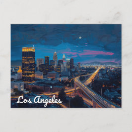 Cartão Postal Noites de Neon no Horizonte de Los Angeles