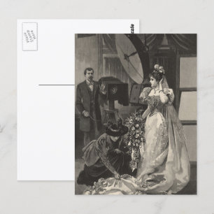 Cartão Postal Noiva Antiga, Retrato de Noiva com Fotógrafo