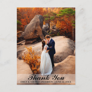 Cartão Postal Noiva de Casamento e noiva Obrigado Foto Cartão-po