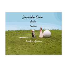 Noiva de golfe e noivo com casamento de tênis de g