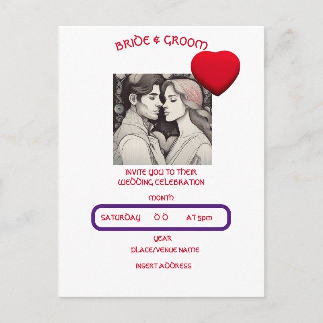 CARTÃO POSTAL NOIVA E NOIVO (Frente)