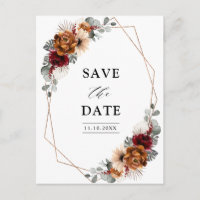 Noiva Floral Geométrica de Terracota Salmão Burgun