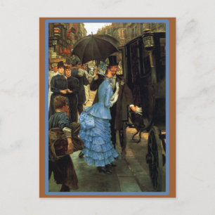 Cartão Postal Noiva francesa entrando na Carruagem