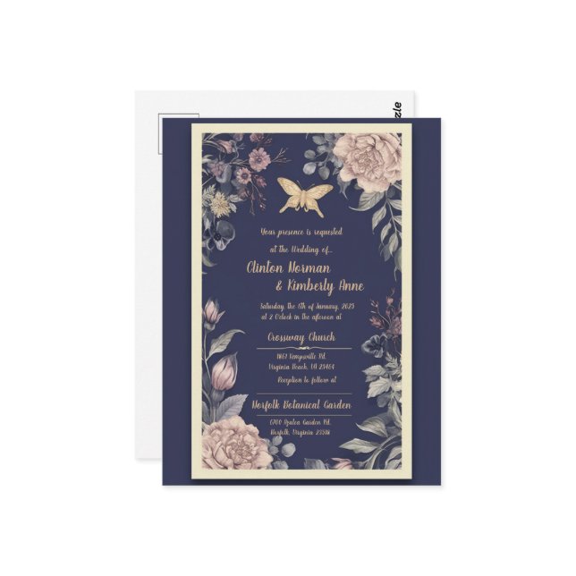 Cartão Postal Noiva Mariposa, Rosa e Cardo II (Frente/Verso In Situ)