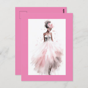 Cartão Postal Noiva Romântica de Casamento Americano