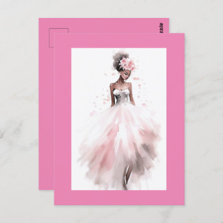 Cartão Postal Noiva Romântica de Casamento Americano