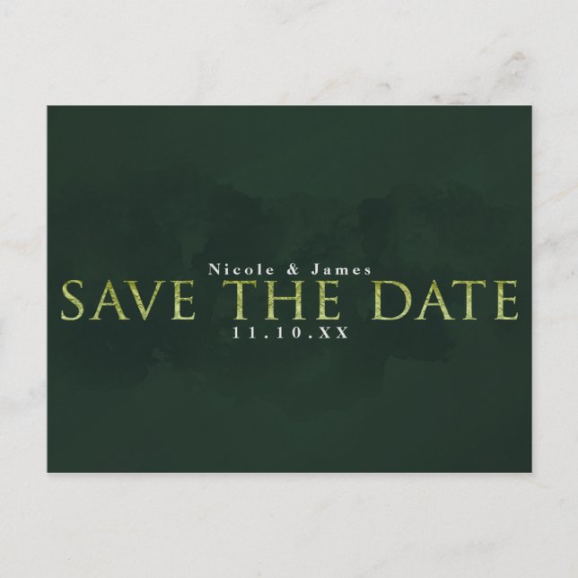 Cartão Postal Noivado de casamento SAVE THE DATE Chic Moderno VE (Frente)