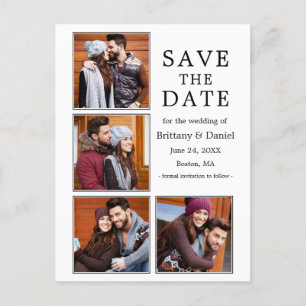 Cartão Postal Noivado de Foto Moderno 4 Salve a Data