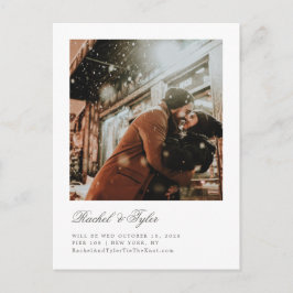 Cartão Postal Noivado de Legenda Formal Salvar a Data